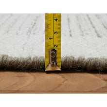 Load image into Gallery viewer, 2&#39;6&quot;x8&#39; Pearl White, Flat Weave With Pile, Undyed Natural Wool, Textured, Hand Woven, Runner, Oriental Rug FWR550332