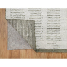 Load image into Gallery viewer, 2&#39;5&quot;x8&#39; Papyrus White, Hand Woven, Flat Weave With Textured Pile, Undyed Natural Wool, Runner, Oriental Rug FWR550338