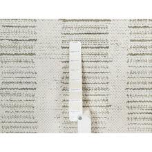 Load image into Gallery viewer, 2&#39;5&quot;x8&#39; Papyrus White, Hand Woven, Flat Weave With Textured Pile, Undyed Natural Wool, Runner, Oriental Rug FWR550338