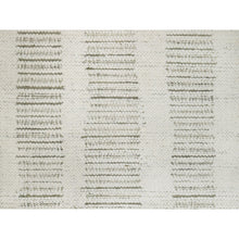 Load image into Gallery viewer, 2&#39;5&quot;x8&#39; Papyrus White, Hand Woven, Flat Weave With Textured Pile, Undyed Natural Wool, Runner, Oriental Rug FWR550338