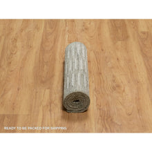 Load image into Gallery viewer, 2&#39;5&quot;x8&#39; Papyrus White, Hand Woven, Flat Weave With Textured Pile, Undyed Natural Wool, Runner, Oriental Rug FWR550338