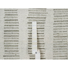 Load image into Gallery viewer, 2&#39;6&quot;x11&#39;10&quot; Alabaster White, Flat Weave With Pile, Hand Woven, Textured, Undyed Natural Wool, Runner, Oriental Rug FWR550344