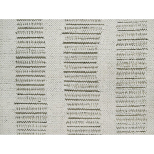 2'6"x11'10" Alabaster White, Flat Weave With Pile, Hand Woven, Textured, Undyed Natural Wool, Runner, Oriental Rug FWR550344
