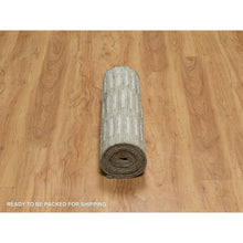 Load image into Gallery viewer, 2&#39;6&quot;x11&#39;10&quot; Alabaster White, Flat Weave With Pile, Hand Woven, Textured, Undyed Natural Wool, Runner, Oriental Rug FWR550344