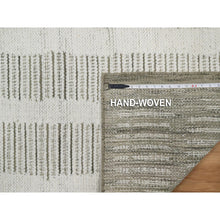 Load image into Gallery viewer, 2&#39;6&quot;x11&#39;10&quot; Alabaster White, Flat Weave With Pile, Hand Woven, Textured, Undyed Natural Wool, Runner, Oriental Rug FWR550344