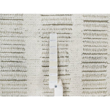 Load image into Gallery viewer, 2&#39;6&quot;x10&#39; Papyrus White, Hand Woven, Flat Weave With Textured Pile, Undyed Natural Wool, Runner, Oriental Rug FWR550362