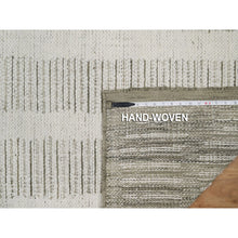 Load image into Gallery viewer, 2&#39;6&quot;x10&#39; Papyrus White, Hand Woven, Flat Weave With Textured Pile, Undyed Natural Wool, Runner, Oriental Rug FWR550362