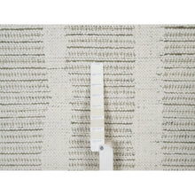 Load image into Gallery viewer, 8&#39;x10&#39; Alabaster White, Hand Woven, Flat Weave With Textured Pile, Undyed Natural Wool, Oriental Rug FWR550374