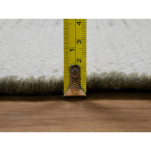 Load image into Gallery viewer, 8&#39;x10&#39; Alabaster White, Hand Woven, Flat Weave With Textured Pile, Undyed Natural Wool, Oriental Rug FWR550374