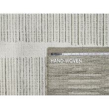 Load image into Gallery viewer, 8&#39;x10&#39; Alabaster White, Hand Woven, Flat Weave With Textured Pile, Undyed Natural Wool, Oriental Rug FWR550374