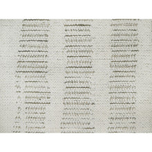 Load image into Gallery viewer, 2&#39;x3&#39; Chiffon White, Undyed Natural Wool, Hand Woven, Flat Weave With Textured Pile, Mat, Sample, Oriental Rug FWR550380