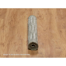 Load image into Gallery viewer, 2&#39;x3&#39; Pearl White, Flat Weave With Pile, Textured, Hand Woven, Undyed Natural Wool, Mat, Sample, Oriental Rug FWR550386