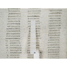 Load image into Gallery viewer, 2&#39;x3&#39; Papyrus White, Hand Woven, Flat Weave With Textured Pile, Undyed Natural Wool, Mat, Sample, Oriental Rug FWR550392