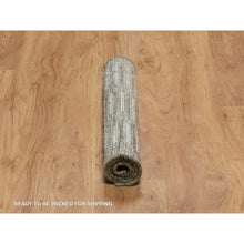 Load image into Gallery viewer, 2&#39;x3&#39; Papyrus White, Hand Woven, Flat Weave With Textured Pile, Undyed Natural Wool, Mat, Sample, Oriental Rug FWR550392