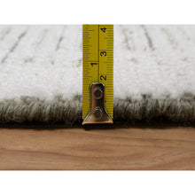 Load image into Gallery viewer, 2&#39;x3&#39; Papyrus White, Hand Woven, Flat Weave With Textured Pile, Undyed Natural Wool, Mat, Sample, Oriental Rug FWR550392