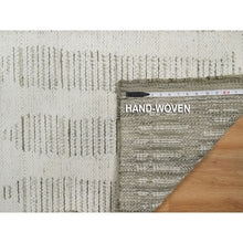 Load image into Gallery viewer, 2&#39;x3&#39; Papyrus White, Hand Woven, Flat Weave With Textured Pile, Undyed Natural Wool, Mat, Sample, Oriental Rug FWR550392