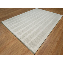 Load image into Gallery viewer, 10&#39;x14&#39;1&quot; Cream White, Flat Weave With Pile, Undyed Natural Wool, Hand Woven, Textured, Oriental Rug FWR550416