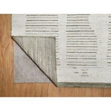 Load image into Gallery viewer, 10&#39;x14&#39;1&quot; Cream White, Flat Weave With Pile, Undyed Natural Wool, Hand Woven, Textured, Oriental Rug FWR550416