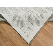 Load image into Gallery viewer, 10&#39;x14&#39;1&quot; Cream White, Flat Weave With Pile, Undyed Natural Wool, Hand Woven, Textured, Oriental Rug FWR550416