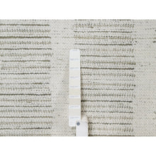 Load image into Gallery viewer, 10&#39;x14&#39;1&quot; Cream White, Flat Weave With Pile, Undyed Natural Wool, Hand Woven, Textured, Oriental Rug FWR550416
