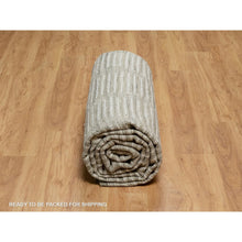 Load image into Gallery viewer, 10&#39;x14&#39;1&quot; Cream White, Flat Weave With Pile, Undyed Natural Wool, Hand Woven, Textured, Oriental Rug FWR550416