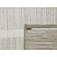 Load image into Gallery viewer, 10&#39;x14&#39;1&quot; Cream White, Flat Weave With Pile, Undyed Natural Wool, Hand Woven, Textured, Oriental Rug FWR550416