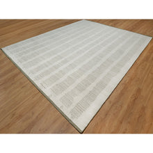 Load image into Gallery viewer, 12&#39;x15&#39; Alabaster White, Hand Woven, Flat Weave With Textured Pile, Undyed Natural Wool, Xl, Oversized, Oriental Rug FWR550452