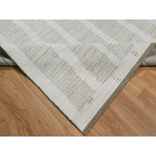 Load image into Gallery viewer, 12&#39;x15&#39; Alabaster White, Hand Woven, Flat Weave With Textured Pile, Undyed Natural Wool, Xl, Oversized, Oriental Rug FWR550452
