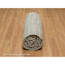 Load image into Gallery viewer, 12&#39;x15&#39; Alabaster White, Hand Woven, Flat Weave With Textured Pile, Undyed Natural Wool, Xl, Oversized, Oriental Rug FWR550452