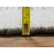 Load image into Gallery viewer, 12&#39;x15&#39; Alabaster White, Hand Woven, Flat Weave With Textured Pile, Undyed Natural Wool, Xl, Oversized, Oriental Rug FWR550452