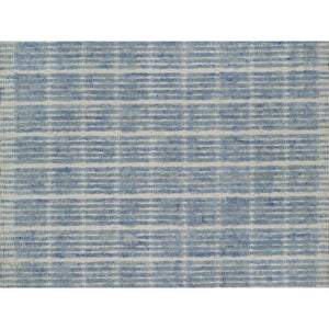 2'2"x3'1" Yonder Blue, Modern Plain Decor Box Design, Pure Wool, Soft To The Touch, Loomed Knotted, Mat, Sample, Oriental Rug FWR550458