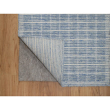 Load image into Gallery viewer, 2&#39;x3&#39;1&quot; Arona Blue, Modern Plain Decor Box Design, Pure Wool, Soft To The Touch, Loomed Knotted, Sample, Mat, Oriental Rug FWR550470
