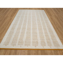 Load image into Gallery viewer, 9&#39;x12&#39;1&quot; Chiffon White, Flat Weave With Textured Pile, Undyed Natural Wool, Hand Woven, Oriental Rug FWR550494
