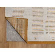 Load image into Gallery viewer, 9&#39;x12&#39;1&quot; Chiffon White, Flat Weave With Textured Pile, Undyed Natural Wool, Hand Woven, Oriental Rug FWR550494