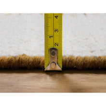 Load image into Gallery viewer, 9&#39;x12&#39;1&quot; Chiffon White, Flat Weave With Textured Pile, Undyed Natural Wool, Hand Woven, Oriental Rug FWR550494