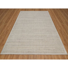 Load image into Gallery viewer, 8&#39;x10&#39; Papyrus White, Loomed Knotted, Modern Plain Decor Box Design, Soft To Touch, Pure Wool, Oriental Rug FWR550518