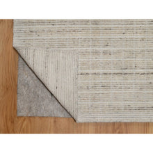 Load image into Gallery viewer, 8&#39;x10&#39; Papyrus White, Loomed Knotted, Modern Plain Decor Box Design, Soft To Touch, Pure Wool, Oriental Rug FWR550518