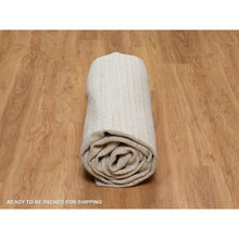 Load image into Gallery viewer, 8&#39;x10&#39; Papyrus White, Loomed Knotted, Modern Plain Decor Box Design, Soft To Touch, Pure Wool, Oriental Rug FWR550518