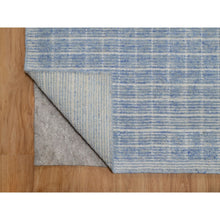 Load image into Gallery viewer, 8&#39;1&quot;x10&#39; Faded Denim Blue, Modern Plain Decor Box Design, Soft To Touch, Pure Wool, Loomed Knotted, Oriental Rug FWR550542