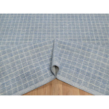 Load image into Gallery viewer, 8&#39;1&quot;x10&#39; Faded Denim Blue, Modern Plain Decor Box Design, Soft To Touch, Pure Wool, Loomed Knotted, Oriental Rug FWR550542