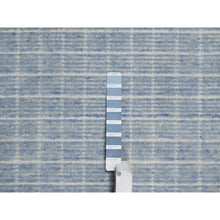 Load image into Gallery viewer, 8&#39;1&quot;x10&#39; Faded Denim Blue, Modern Plain Decor Box Design, Soft To Touch, Pure Wool, Loomed Knotted, Oriental Rug FWR550542