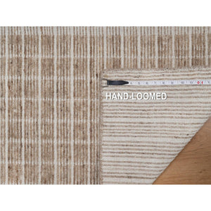 2'x3'1" Sesame Brown, Modern Plain Decor Box Design, Soft To Touch, Pure Wool, Loomed Knotted, Sample, Mat, Oriental Rug FWR550548