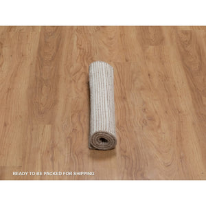2'x3'1" Frappe Brown, Modern Plain Decor Box Design, Soft To Touch, Loomed Knotted, Pure Wool, Mat, Sample, Oriental Rug FWR550554