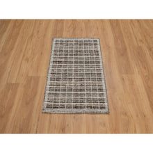 Load image into Gallery viewer, 2&#39;x3&#39;1&quot; Mocha Brown, Modern Plain Decor Box Design, Soft To Touch, Pure Wool, Loomed Knotted, Sample, Mat, Oriental Rug FWR550566