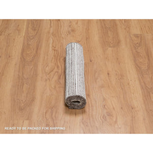 2'x3'1" Mocha Brown, Modern Plain Decor Box Design, Soft To Touch, Pure Wool, Loomed Knotted, Sample, Mat, Oriental Rug FWR550566