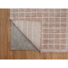 Load image into Gallery viewer, 1&#39;10&quot;x3&#39;1&quot; Light Pink, Modern Plain Decor Box Design, Soft To Touch, Loomed Knotted, Pure Wool, Sample, Mat, Oriental Rug FWR550584