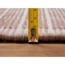 Load image into Gallery viewer, 1&#39;10&quot;x3&#39;1&quot; Light Pink, Modern Plain Decor Box Design, Soft To Touch, Loomed Knotted, Pure Wool, Sample, Mat, Oriental Rug FWR550584