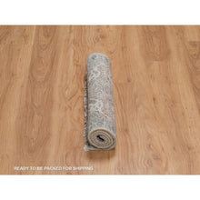 Load image into Gallery viewer, 2&#39;x3&#39; Snow White, Unique Flower Rosettes Border Design, Shiraz Reimagined, Thick And Plush, Hand Knotted, Natural Wool, Mat, Sample, Oriental Rug FWR550596