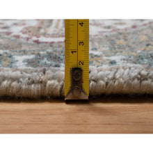 Load image into Gallery viewer, 2&#39;x3&#39; Snow White, Unique Flower Rosettes Border Design, Shiraz Reimagined, Thick And Plush, Hand Knotted, Natural Wool, Mat, Sample, Oriental Rug FWR550596