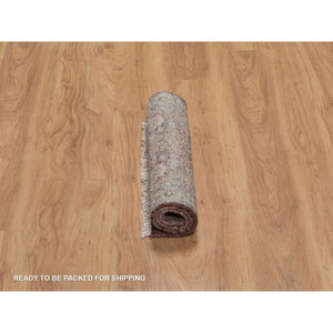 1'10"x3' Mahogany Red, Heriz Revival, Vegetable Dyes, Hand Knotted, Natural Wool, Thick And Plush, Soft Pile, Sample, Mat, Oriental Rug FWR550614